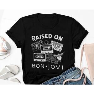 Raised On Bon Jovi Band Music Fan Gift Graphic Tee T Shirt